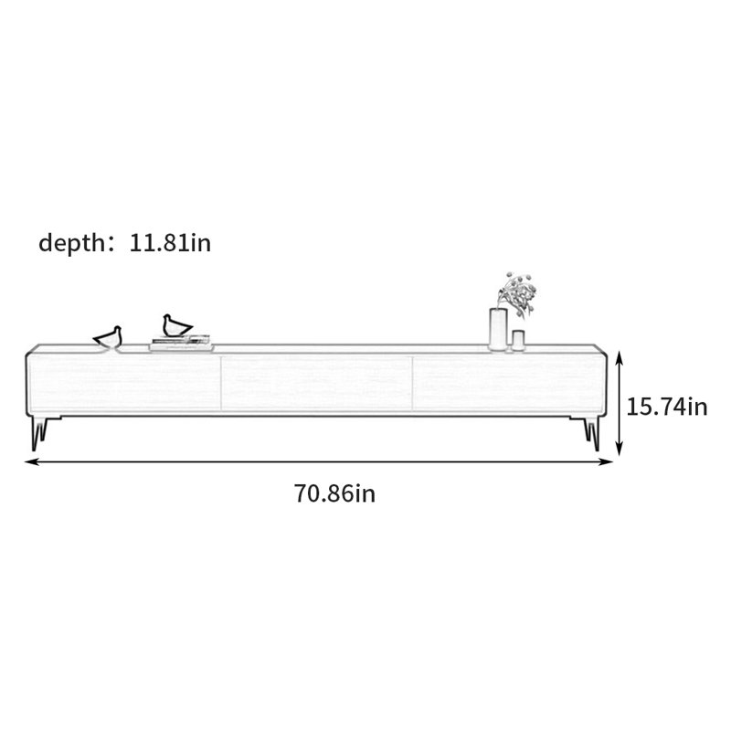 Clarine, 15,74 po H x 70,86 po L x 11,81 po P