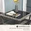 Table d'appoint en rotin, table de bout d'extérieur avec tablette de rangement, cadre carré en aluminium, table basse avec plateau en verre trempé, gris mélangé-130203167