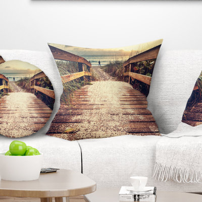 Housse et insert de coussin carré en bois rétro 