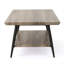 Table basse rectangulaire gris ardoise avec tablette inférieure, L 43,25 po x l 23,5 po x H 17 po, panneau de fibres à densité moyenne aspect bois, décor de salon Mid-Century
