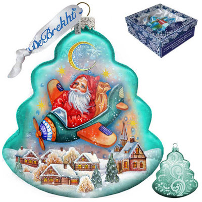 4'' Handmade Glass Holiday Shaped Ornament