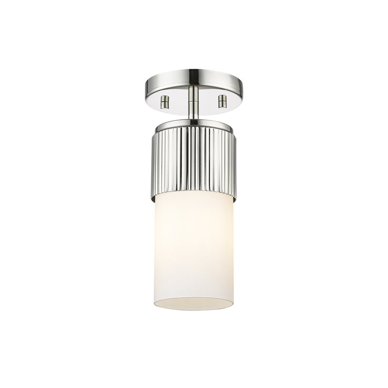 Plafonnier encastré 12 lumières Bolivar, Nickel poli, H 8,75 po x l 4 po x P 4 po, Blanc mat