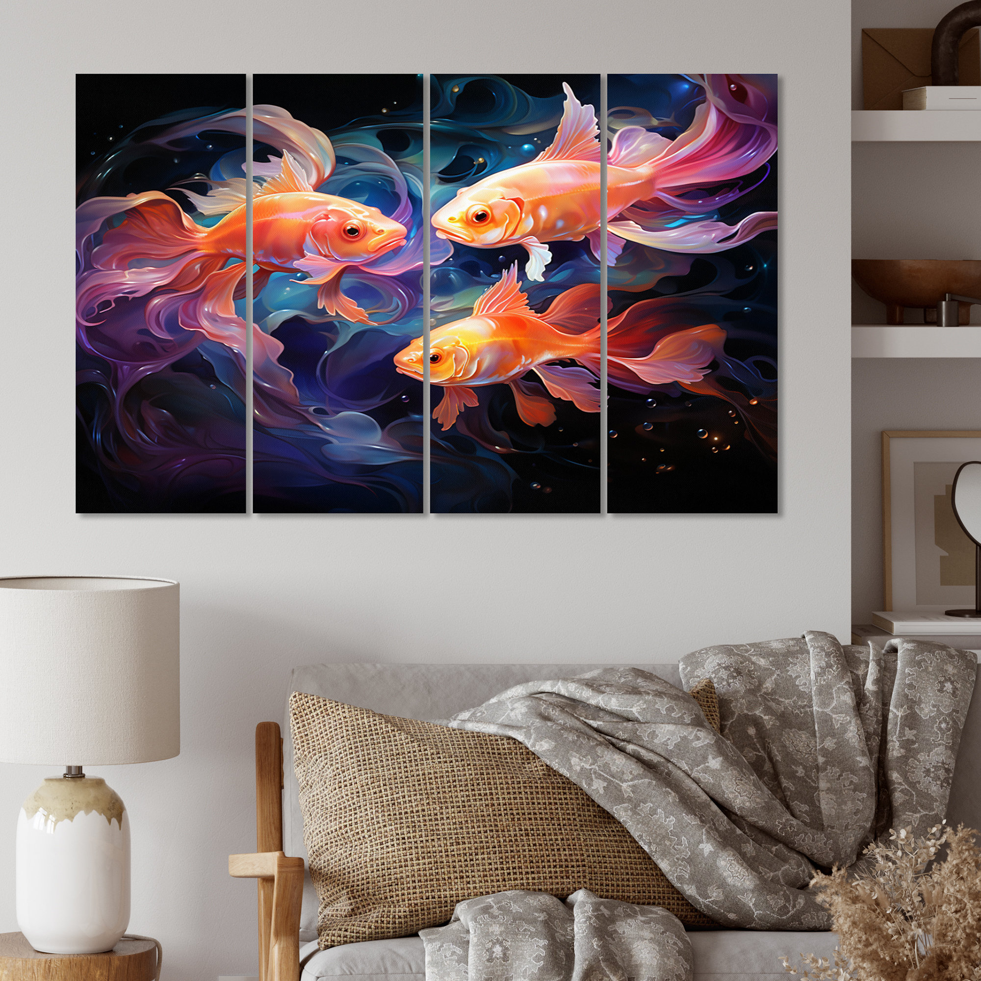 DesignArt Fishing Ethereal Eels Sports Wall Decor on Metal | Wayfair