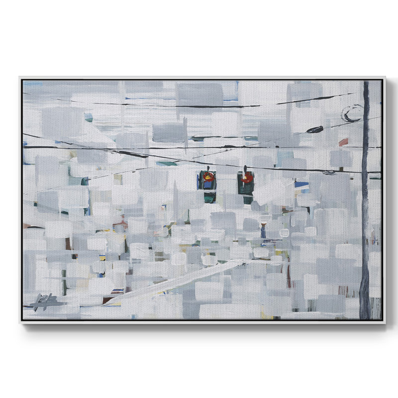 Stop On White, reproduction d'art sur toile, H 17 po x l 25 po x P 2 po, Toile encadrée flottée blanche