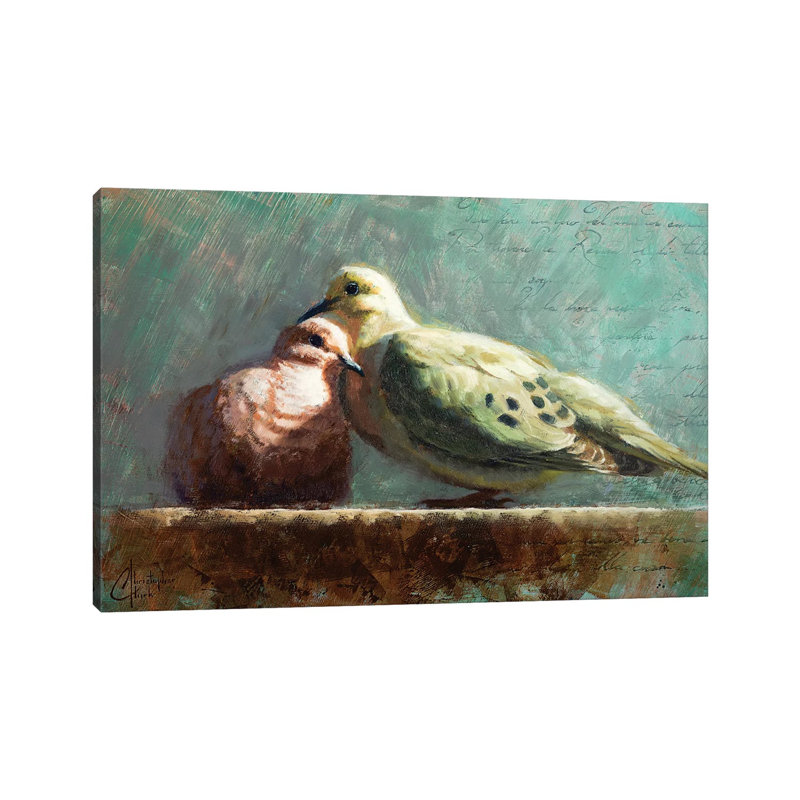 " Doves In Love " by Christopher Clark Painting Print, 18" H x 26" W x 1.5" D