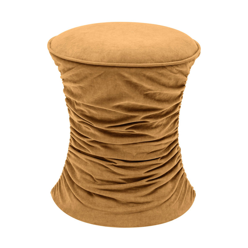 16.5" Wide Velvet Novelty Standard Ottoman, Dark Terracotta Velvet