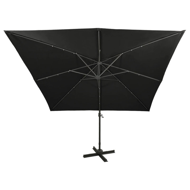Lucca 300cm Lighted Cantilever Parasol, Black