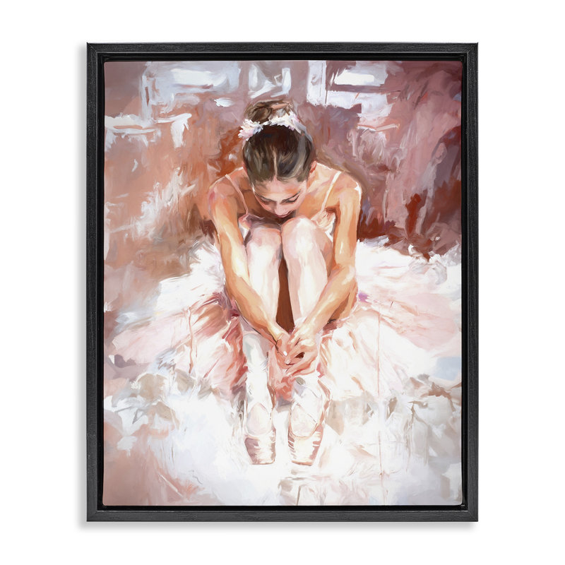 «Serene Ballerina Visage» par Ramona Murdock, Cadre flottant noir de jais, H 21 po x l 17 po