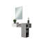 Emila Entrance Furniture With Mirror, Entrance For Hall With Drawer,  100X27H155, Color Cement And White