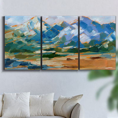 Golden Fissure I, reproduction encadrée sur toile 3 pièces