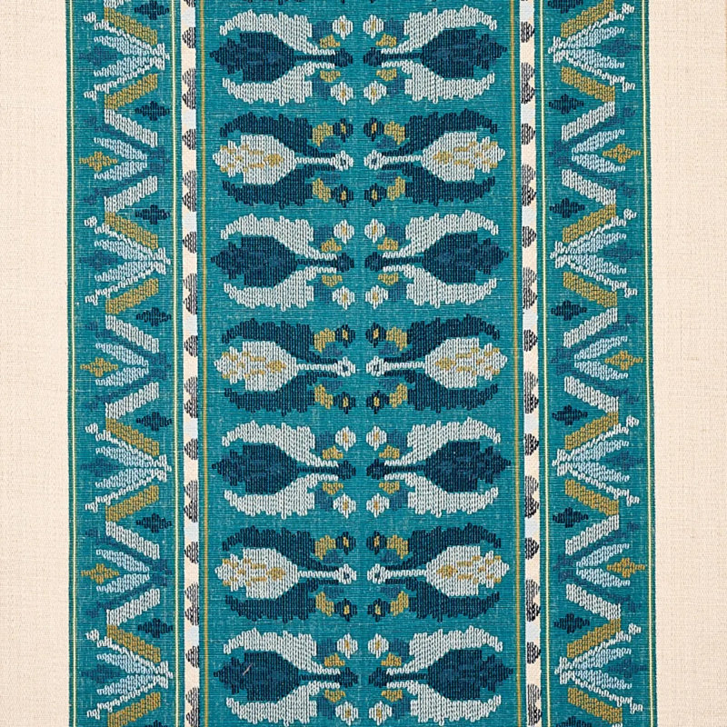 Sandor Stripe Embroidery Fabric, Peacock