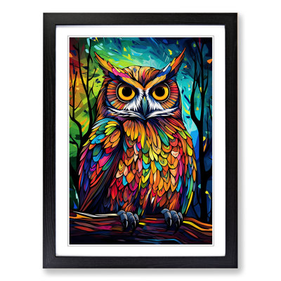 Owl Pop - Single Picture Frame Print on Wood