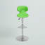 Tabouret de bar contemporain confortable en vinyle à hauteur réglable et dossier mi-haut avec base chromée Claudine-16397136