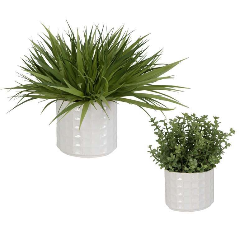 14'' Faux Greenery Plant in Ceramic Pot