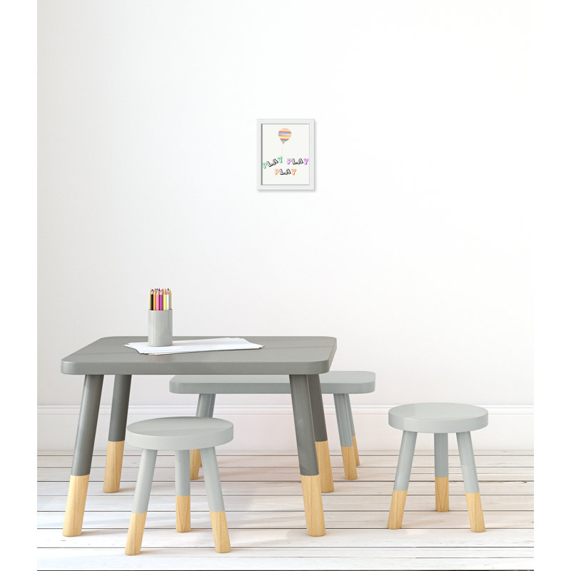 Play Play Play, impression sur papier, H 10 po x l 8 po x P 1,18 po, Encadré de boîte blanc