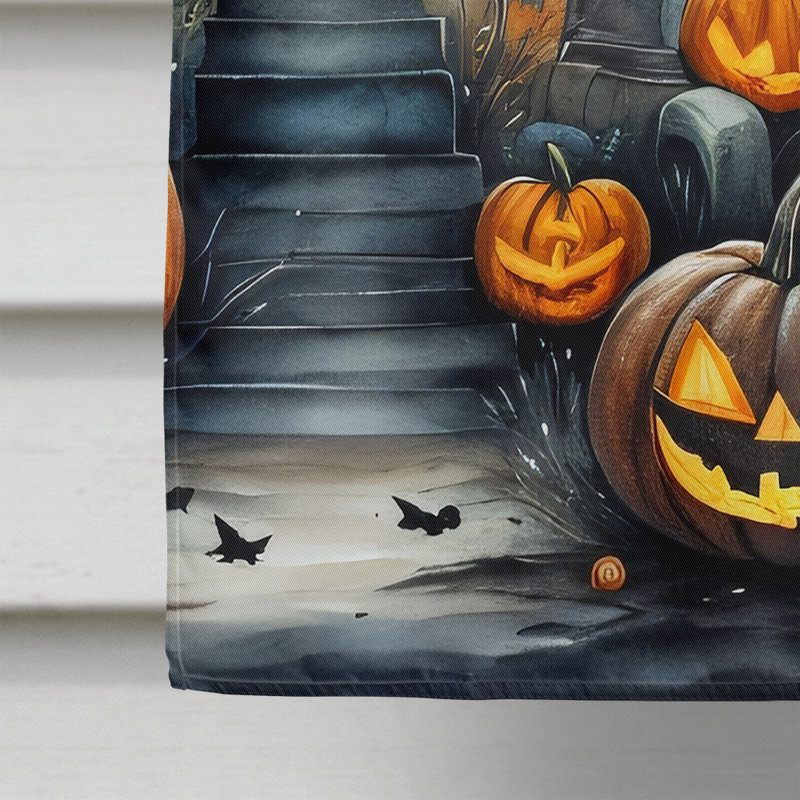 Double Sided 40'' H x 28'' W Polyester Halloween House Flag