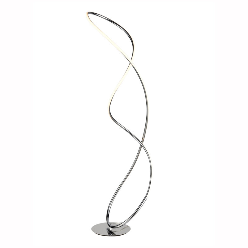 Ivy Bronx 6F47CE86787F46DD9781BD3FACA419FC Tidal 1 Light LED Floor Lamp Polished Chrome