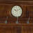 Wood Brown Coat Rack with Clock and Hooks