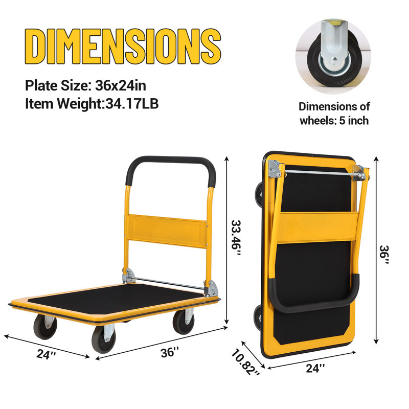 84.9cm H x 60cm W Utility Cart
