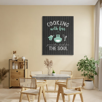 Food For Soul Black Canvas, design by Lettered and Lined