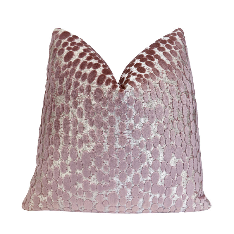 Housse de coussin ovale en velours, H 22 po x l 22 po, Rose