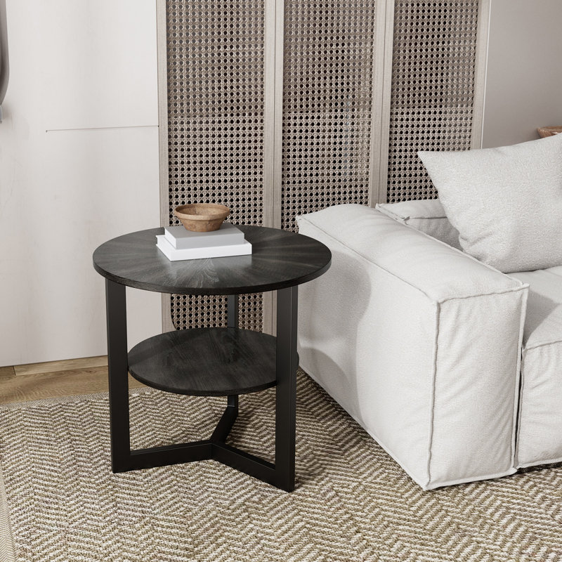 Huckle Frame End Table, Brushed Black