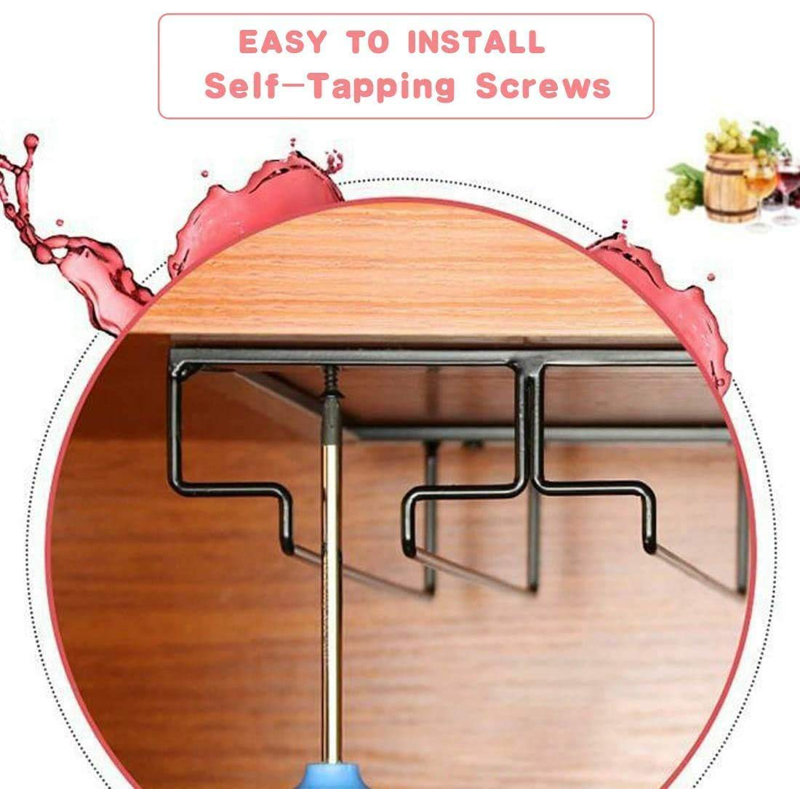 Adalyna Open Shelving Wine Glass Rack, Gold