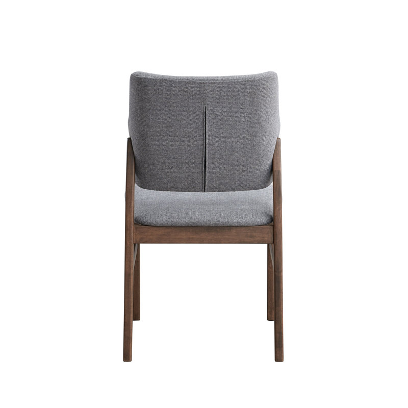 Sarha Armless Side Chair In Light Gray And Walnut (Set Of 2), Gray