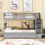 Lit superposé Twintwin avec lit gigogne et escalier de charme gris - Rehaussez votre décor-484775010