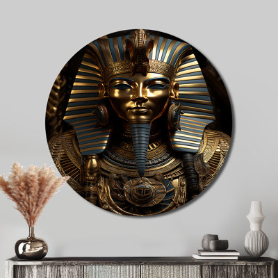 Égypte, pharaon doré - paysages d'art rond en métal