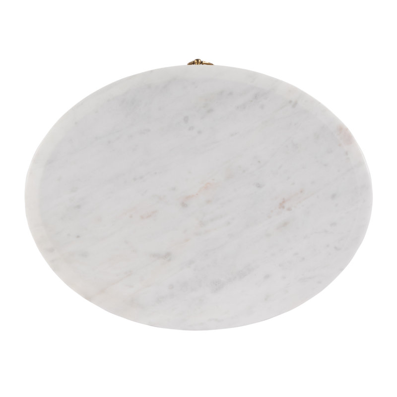 Ellen Marble Nightstand, Natural Wood