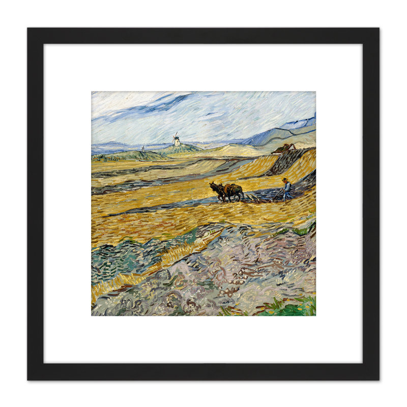 Van Gogh Enclosed Field Ploughman by Vincent Van Gogh - Single Picture Frame Painting