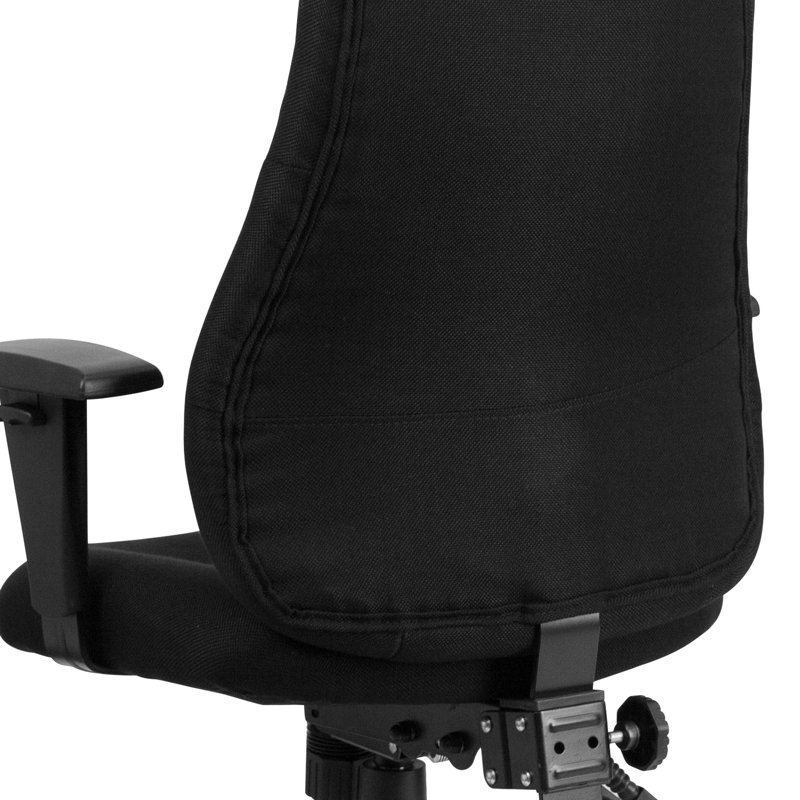 High Back Black Fabric Ergonomic Swivel Task Chair with Adjustable Arms