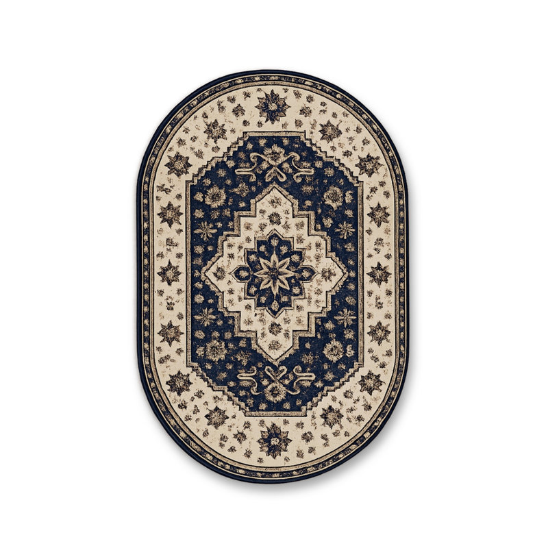 Tapis beige tissé à motif de poissons Mosso, 3'3" x 4'11"