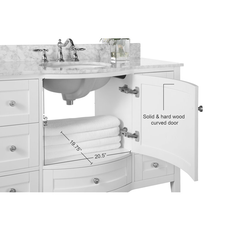 Lauren 48'' W Single Vanity, Brushed Nickel, White