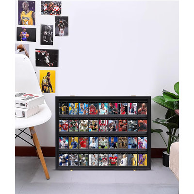 Présentoir horizontal de 36 cartes de baseball et de cartes à collectionner, protection UV, acrylique verrouillable (paquet de 1)