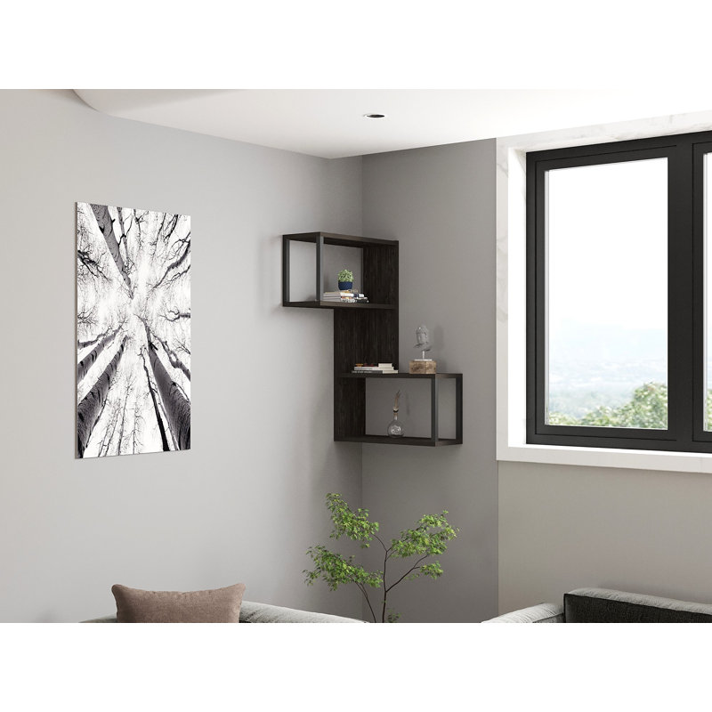 Tablette murale moderne de couleur anthracite 33,1 po x 20,5 po x 7,9 po | 100% panneau de particules enduit de mélamine, épaisseur: 0,7 pouce | Conception murale, solution de rangement élégante et élégante pour n'importe quelle pièce