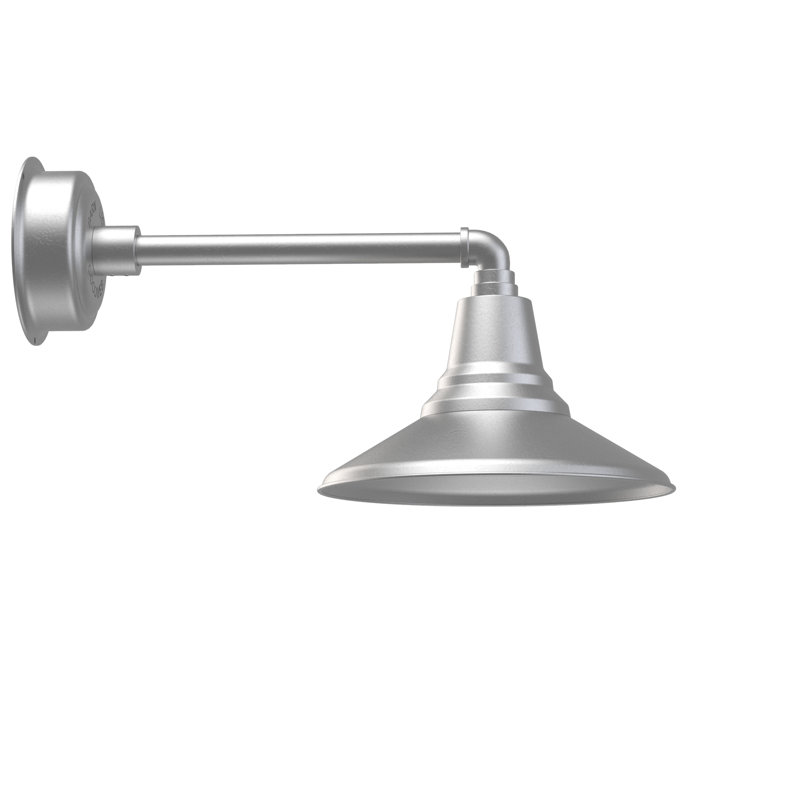 Wall Light, 8.92" H x 12" W x 22.5" D, Galvanized Silver