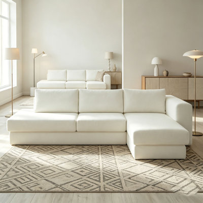 Canapé modulaire en L avec coussins double couche