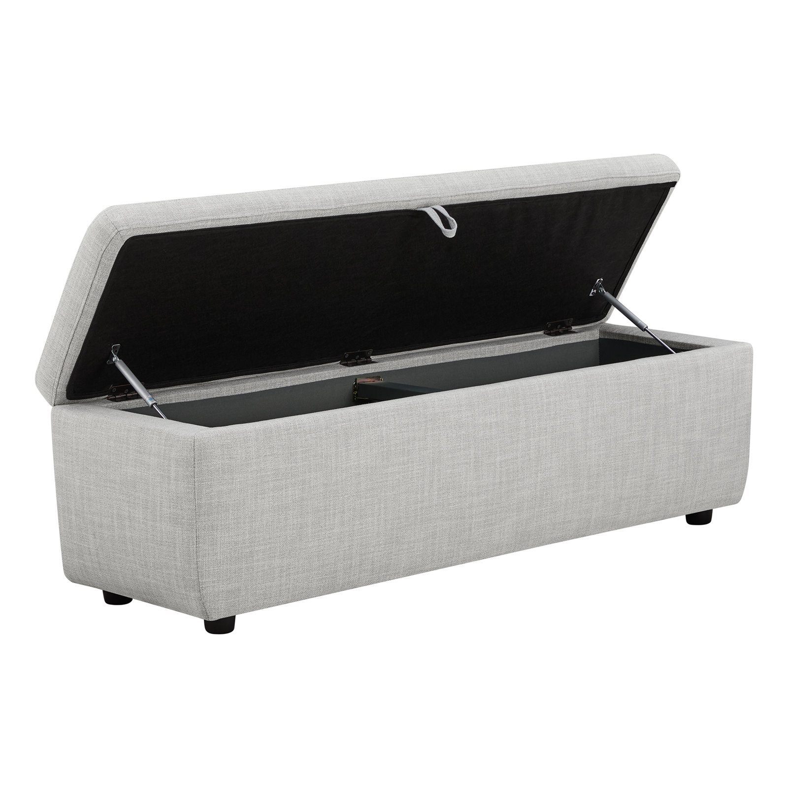 Upholstered Ottoman With Storage, Gray