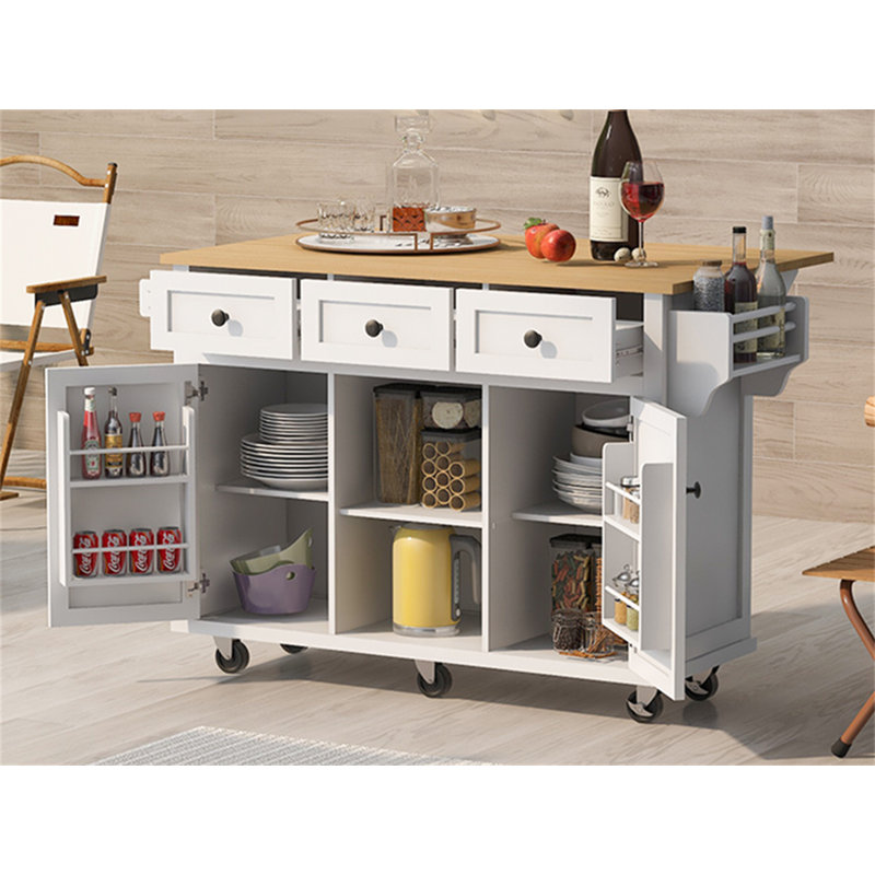 Calice Kitchen Island, White