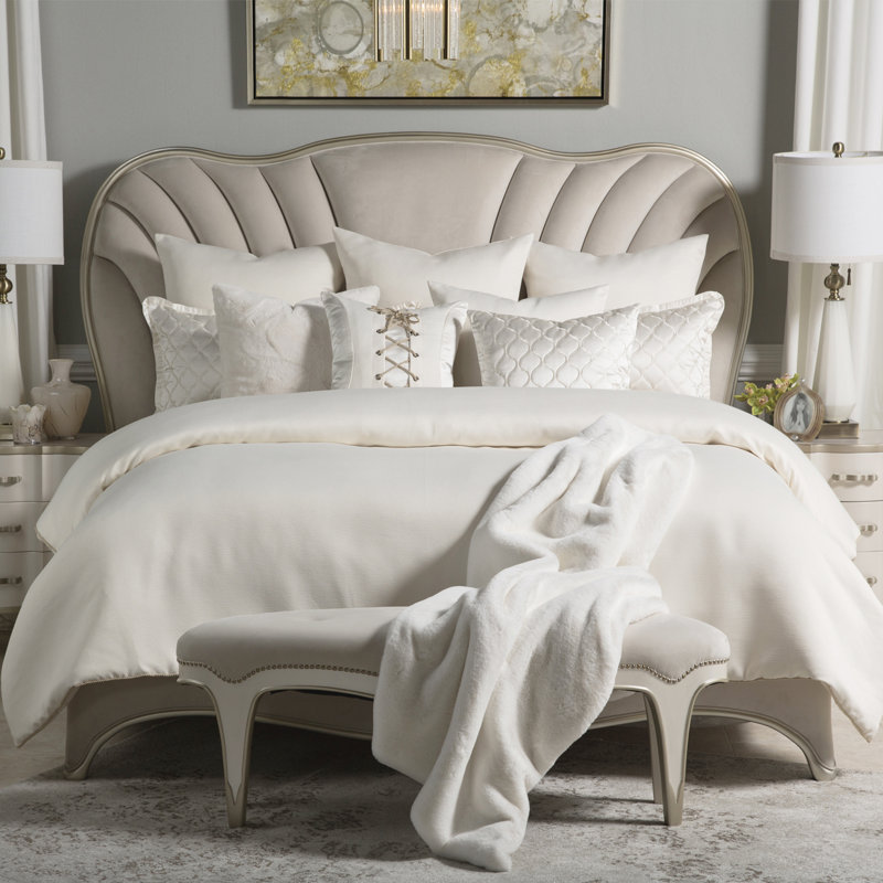 Hailey Comforter Set - Ivory, Queen Comforter + 9 Additional Pieces 
