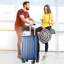 Valise rigide, valises durables en ABS léger avec roues doubles, bagage à carreaux extensible de 24 po (bleu)