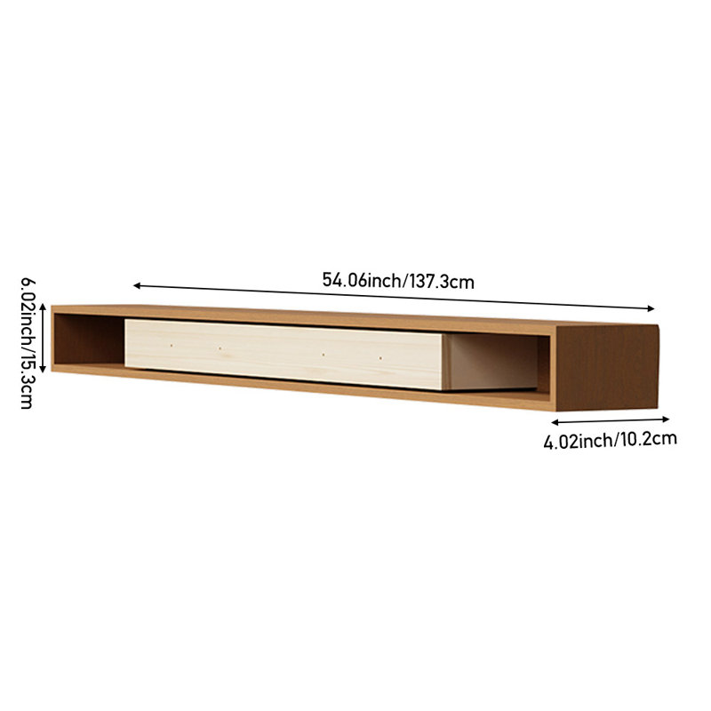 Wood Floating Shelf, 15.3cm H x 137.5cm W x 10.2cm D
