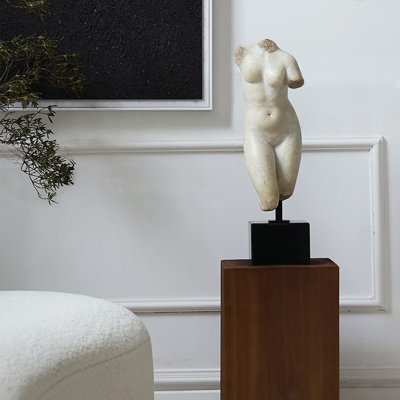 White; Black Abstract Resin; Marble Decorative Object