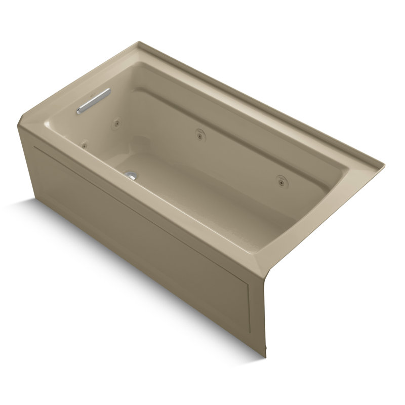 Archer Alcove 60" x 32" Whirpool Bathtub, Mexican Sand, Left