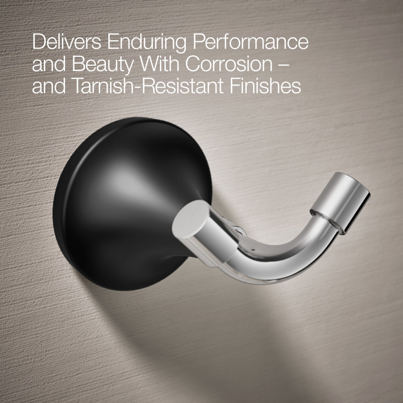 Tone Wall Mounted Robe Hook, Polished Chrome/Matte Black