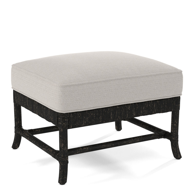 Lafayette Ottoman, Blue Floral; 0638-66, Antique Black