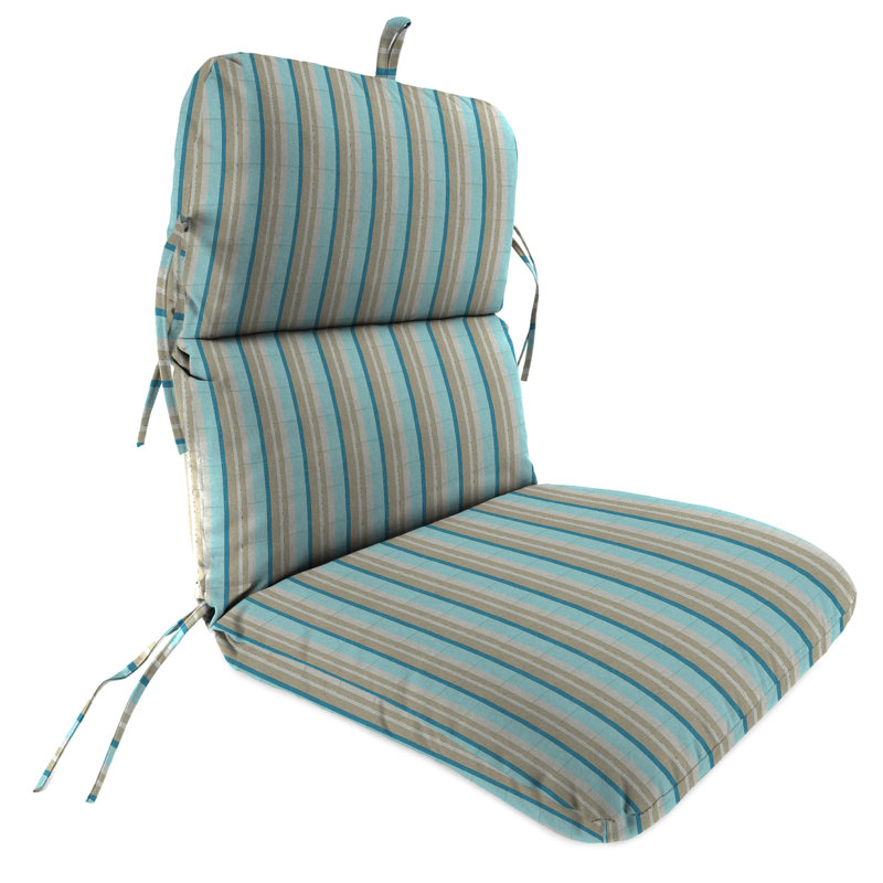 22" x 45" Outdoor Chair Cushion with Ties and Loop, Gateway Mist