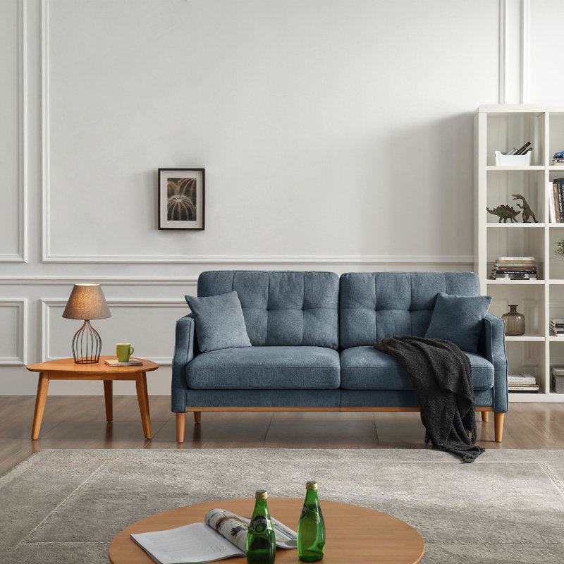 Canapé 3 places Living Space avec tissu imperméable, H 35 po x l 57 po x P 32 po, Polyester crème